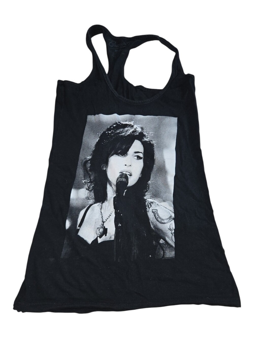 Amy Winehouse Black Graphic Racerback Tank Size Small